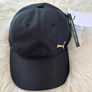 Puma Black Cap with Gold Emblem